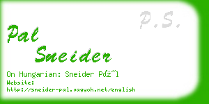 pal sneider business card